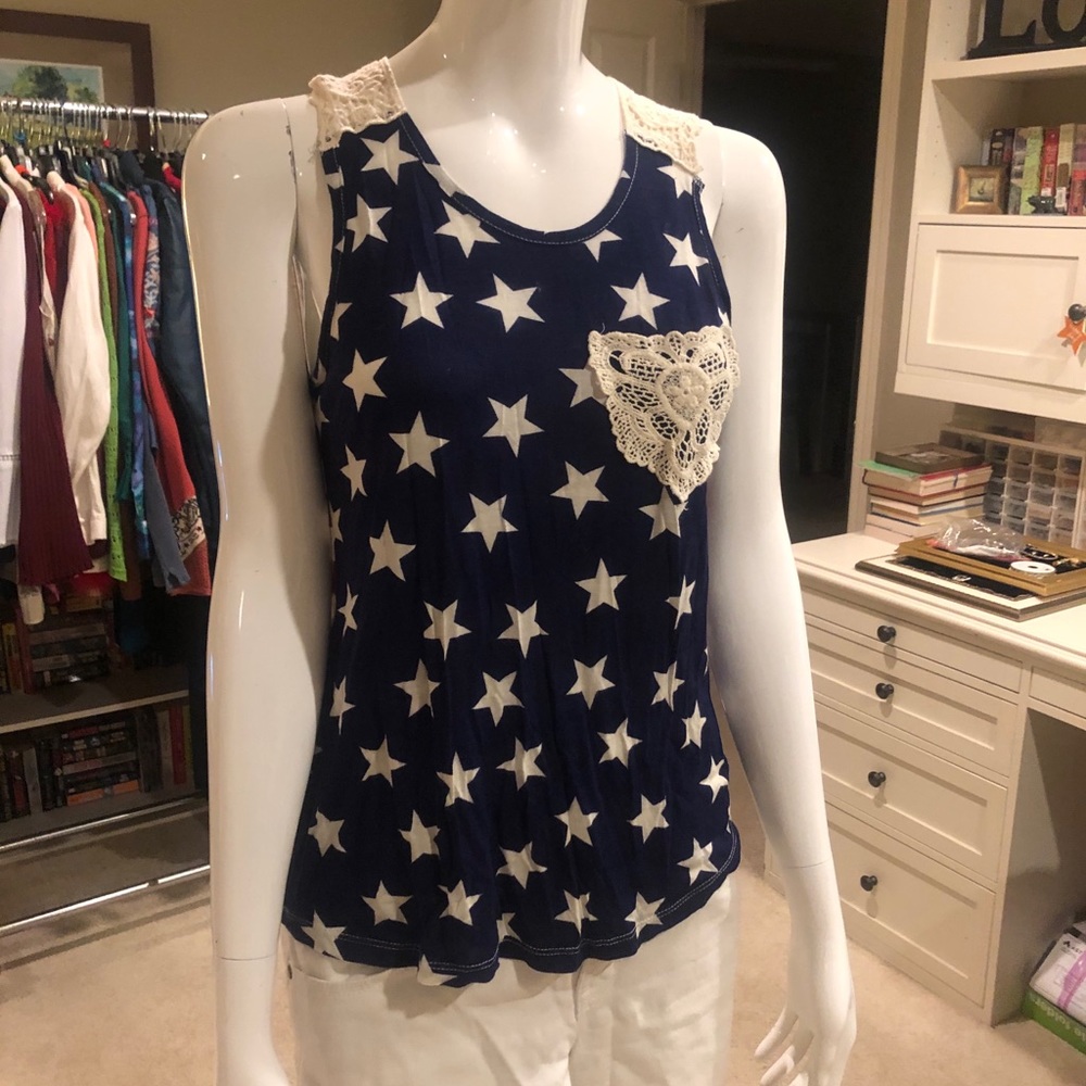 Patriotic Rue 21 Lace Tank Top